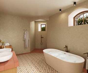 Suite 801 - Badezimmer mit Badewanne & Doppelwaschtisch