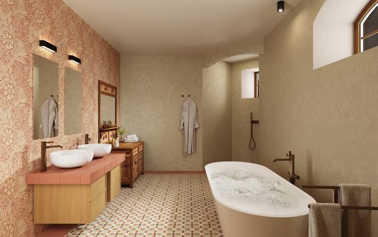 Suite 801 - Badezimmer mit Badewanne & Doppelwaschtisch