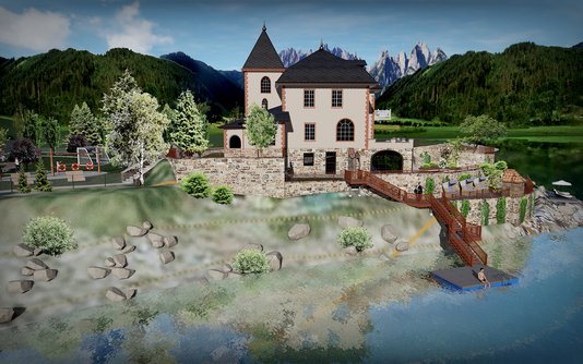 DAS SCHLÖSSL am Reschensee - Seeseite